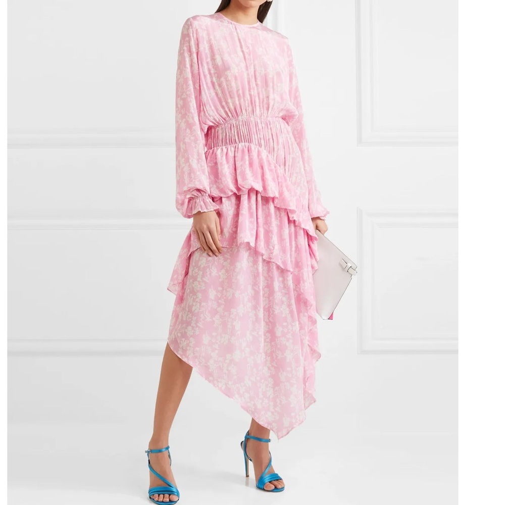 PREEN LINE EDEN ASYMMETRIC PINK RUFFLE DRESS SIZE XS